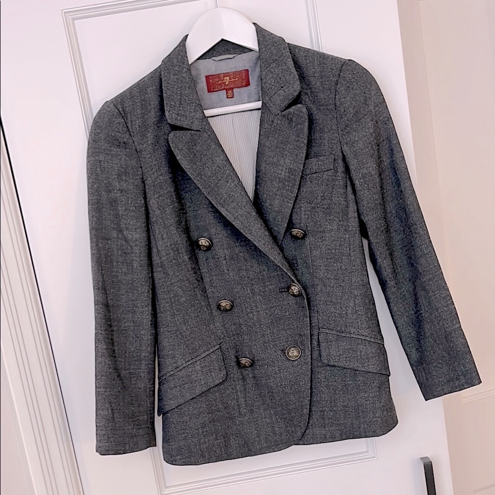 7 for All Mankind Double-Breasted Blazer